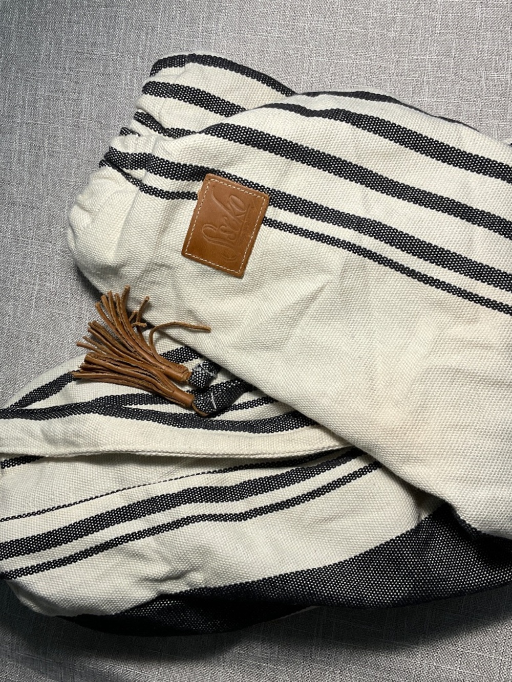Striped Woven Yoga Bag